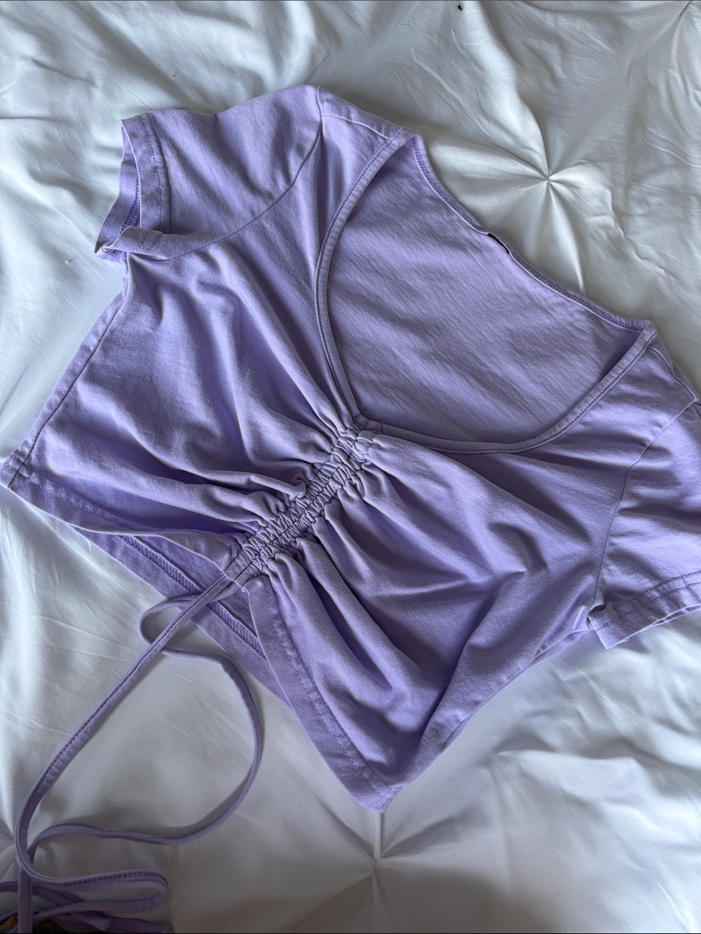 Lavender Ruched Front Sleep Top - Women